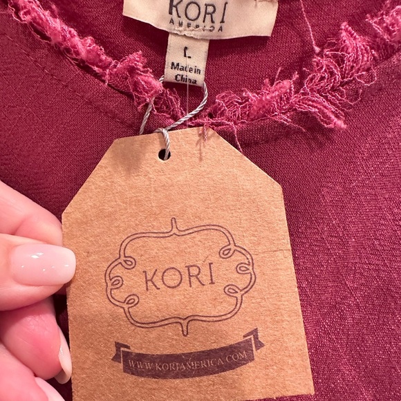 Kori Tank-NWT-Spaghetti Strap-Pink Festival Summer Party Fringe-Size Large - Picture 3 of 5